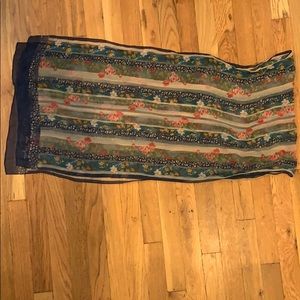Ann Taylor flower print silk scarf